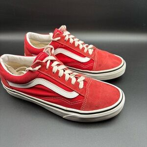 Vans Old Skool Red Skate Sneakers, Unisex, Mens Size 6, Womens 7.5